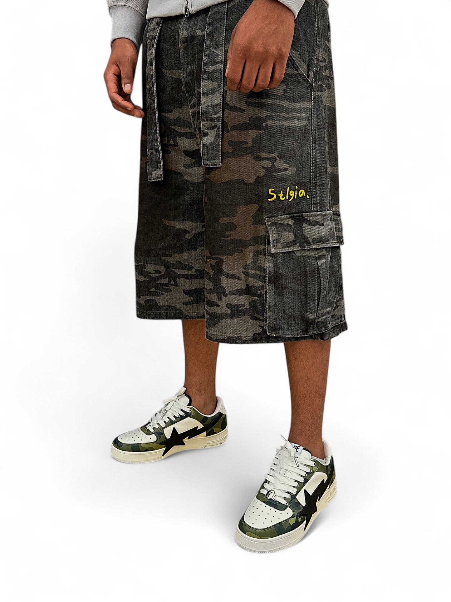 Toy soldier camo cargo shorts